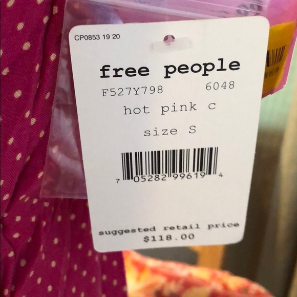 🆕 Free People Pink Flowing Floral Polka Dot Tank - Picture 7 of 8